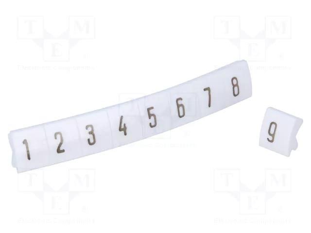Marker; for rail connectors; push-in; white; 250pcs; 5mm KURANT DK-Z5/C-0