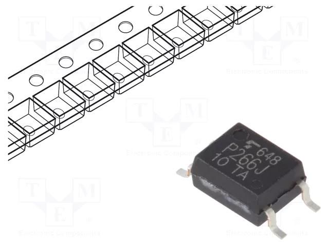 Optotriac; 3.75kV; Uout: 600V; zero voltage crossing driver; SO6 TOSHIBA TLP266J-E-T