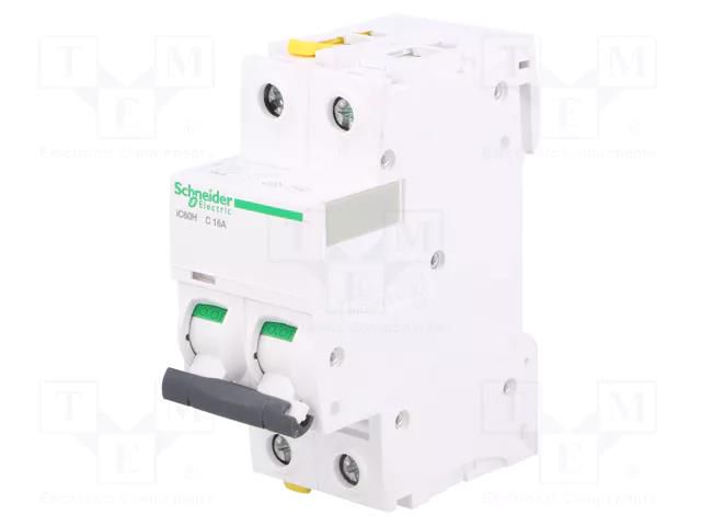 Circuit breaker; 400VAC; Inom: 13A; Poles: 2; Charact: C; 10kA; IP20 SCHNEIDER ELECTRIC A9F07213