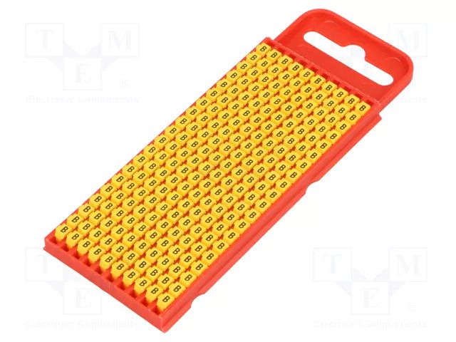 Markers; Marking: B; 2÷2.8mm; polyamide; yellow; -40÷85°C; push-in HELLERMANNTYTON WIC1-B-PA66-YE