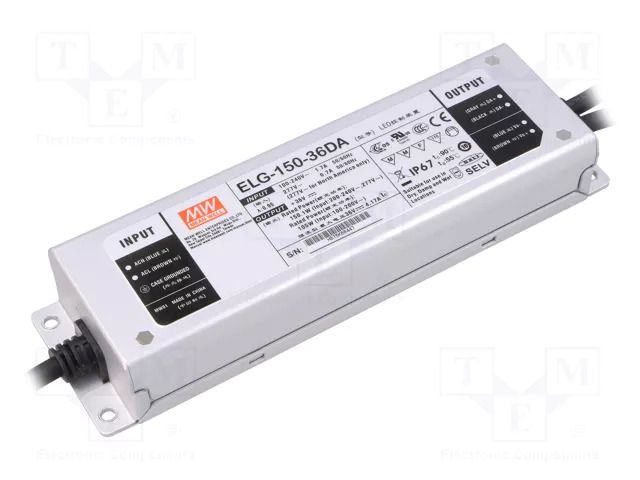 Power supply: switching; LED; 150W; 36VDC; 4.17A; 100÷305VAC; IP67 MEAN WELL ELG-150-36DA