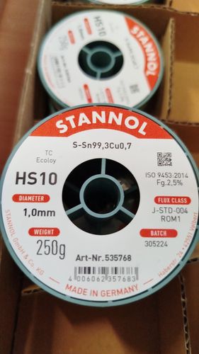 Solder wires Sn99Cu1 1.0mm 250g with flux Stannol S/535768 4006062357683