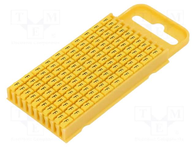 Markers; Marking: F; 4.3÷5.3mm; polyamide; yellow; -40÷85°C; WIC HELLERMANNTYTON WIC3-F-PA66-YE