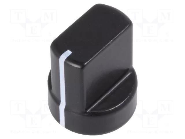 Knob; with pointer; aluminium; Øshaft: 4mm; Ø12.2x14mm; black MENTOR G5580.4631