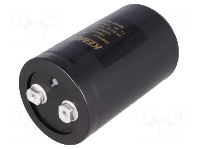 Capacitor: electrolytic; 12mF; 200VDC; Ø66x105mm; Pitch: 28.5mm KEMET ALS71A123MF200