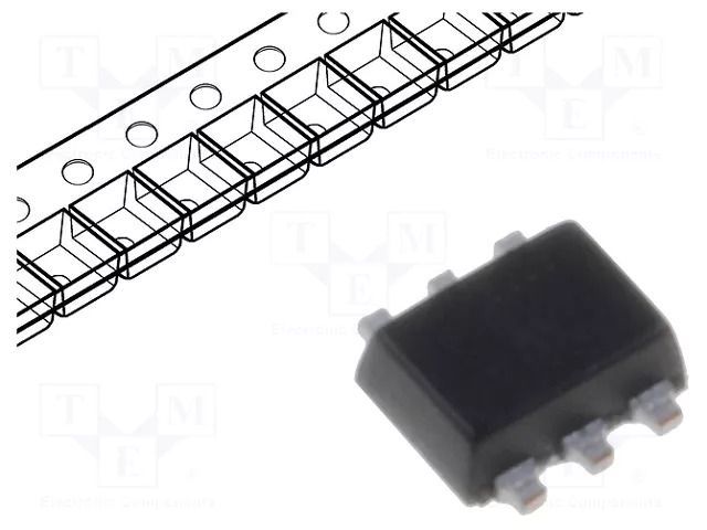 Diode: TVS array; 6V; bidirectional; SOT666; reel,tape; ESD STMicroelectronics USBLC6-2P6
