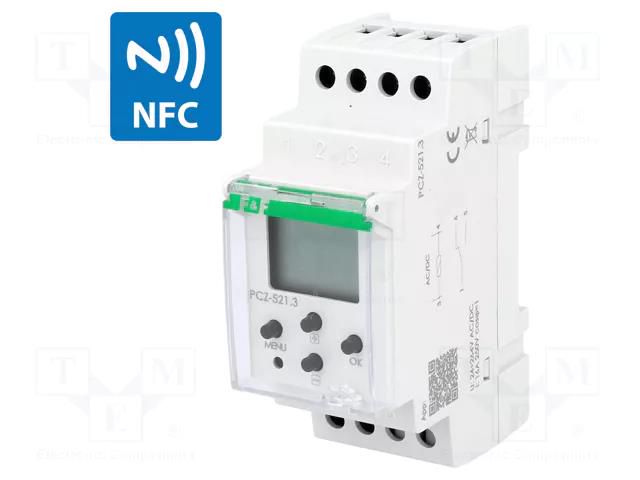 Programmable time switch; Range: 24h / 7days; SPDT; 24÷264VAC F&F PCZ-521