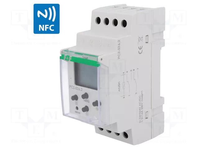 Programmable time switch; Range: 1 year; DPDT; 24÷264VAC; PIN: 8 F&F PCZ-526