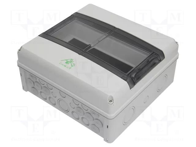 Enclosure: for modular components; IP65; grey; No.of mod: 12; AK SPELSBERG AK-14