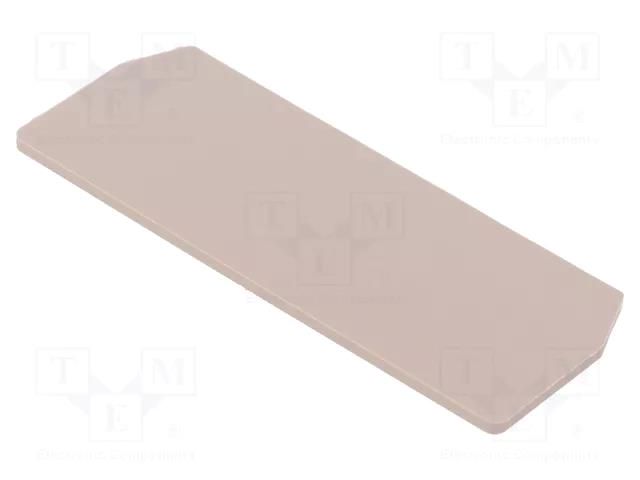 End/partition plate; beige; wemid WEIDMÜLLER ZAP/TW1.5/4/BE