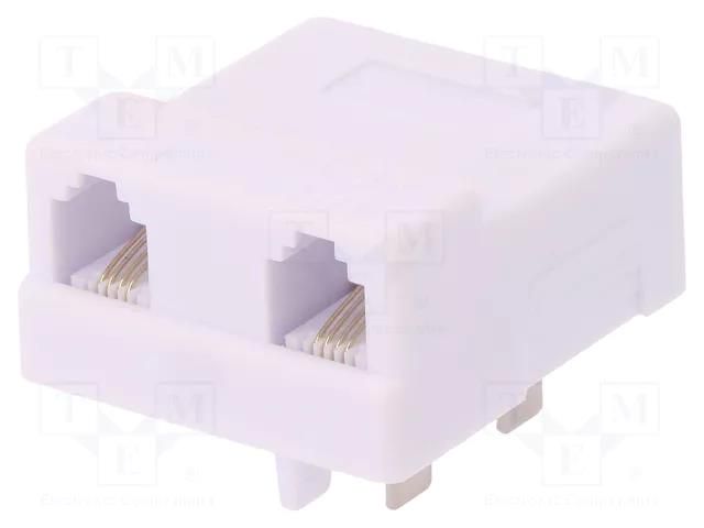 Adapter; RJ11 socket x2,WT4 plug; angled 90° NINIGI TEL-1007