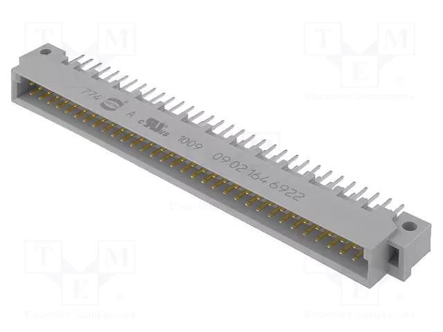 Connector: DIN 41612; socket; male; PIN: 64; straight; 2A; THT; a+b HARTING 09021646922