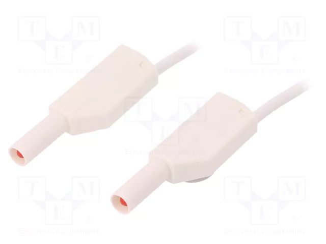 Test lead; 32A; banana plug 4mm,both sides; Len: 1m; white STÄUBLI SLK425-E-10029
