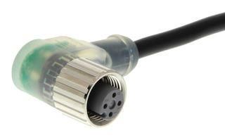 SENSOR CORD, 4P, M12 RCPT-FREE END, 2M XS2F-M12PVC4A2MPLED