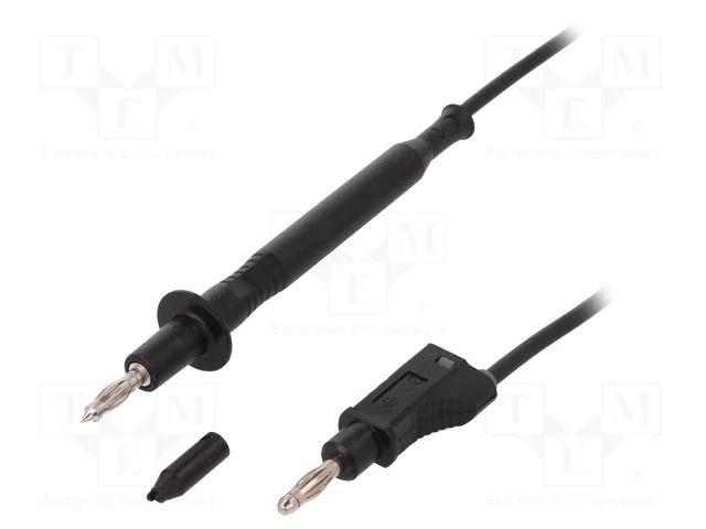 Test lead; 60VDC; 30VAC; 20A; probe tip,banana plug 4mm; Len: 1m ELECTRO-PJP PJP4112-D4-100N