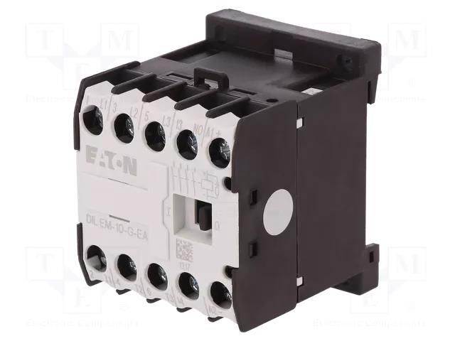 Contactor: 3-pole; NO x3; Auxiliary contacts: NO; 24VDC; 8.8A; 4kW EATON ELECTRIC DILEM-10-G-24DC-E