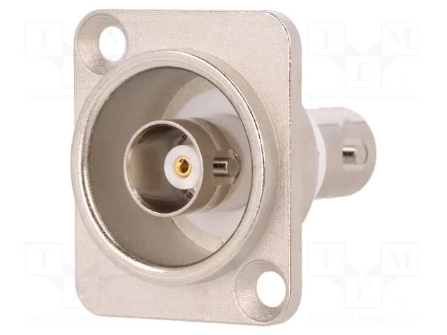 Coupler; BNC socket,both sides; insulated; 50Ω; silver; metal; FT CLIFF CP30123