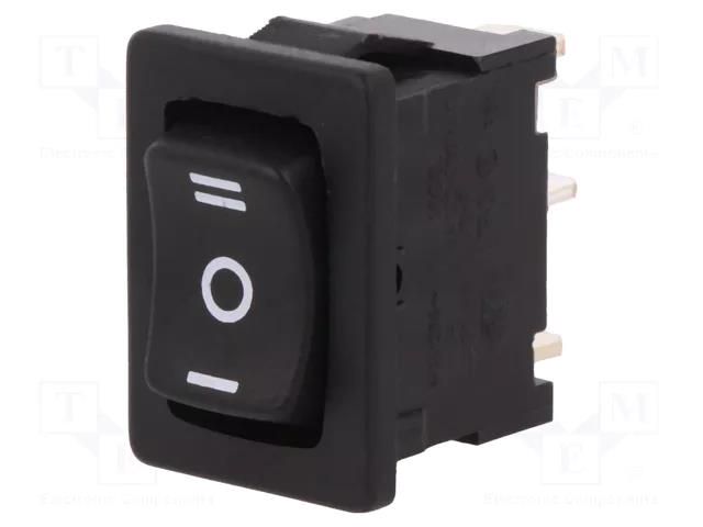 ROCKER; SP3T; Pos: 3; ON-OFF-ON; 6A/250VAC; black; IP40; none; 1800 Marquardt 1808.1103