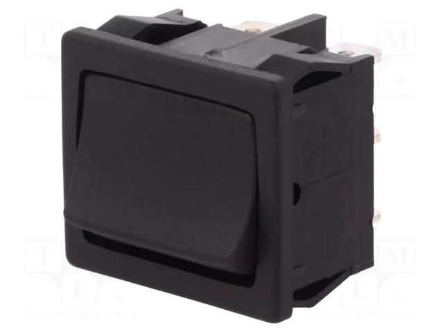 ROCKER; DPDT; Pos: 2; ON-ON; 10A/250VAC; black; IP40; none; 1804 Marquardt 1804.1121