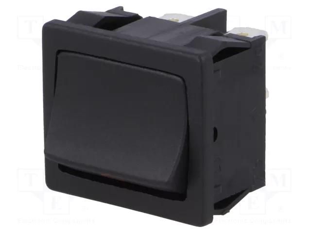 ROCKER; DPST; Pos: 2; ON-OFF; 12A/250VAC; black; IP40; none; 1802 Marquardt 1802.1121