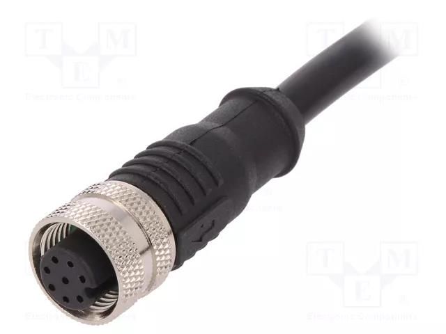 Connector: M12; plug; PIN: 8; female; A code-DeviceNet / CANopen BULGIN PXPTPU12FBF08AC010