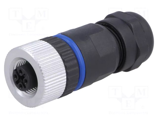 Connector: M12; plug; PIN: 3; female; 250V; IP67; screw terminal BULGIN PPAM12FBF03ASTPG9