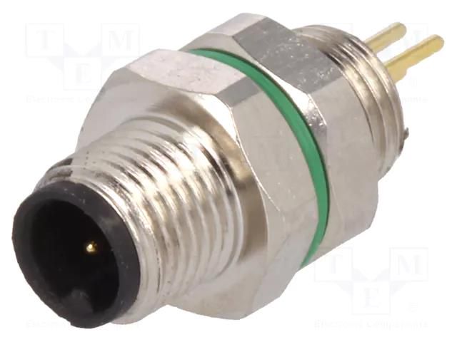 Connector: M5; socket; male; THT; PIN: 3; IP67; 60V; 1A BULGIN PXMBNI05FPM03APC