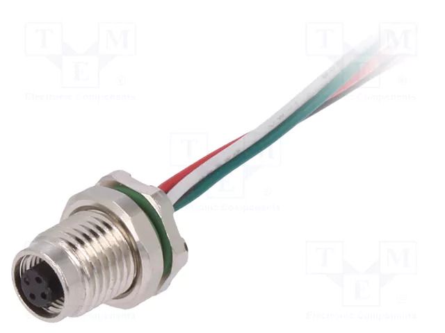 Connector: M5; socket; female; cables; PIN: 4; IP67; 60V; 100mm; 1A BULGIN PXMBNI05RPF04AF001