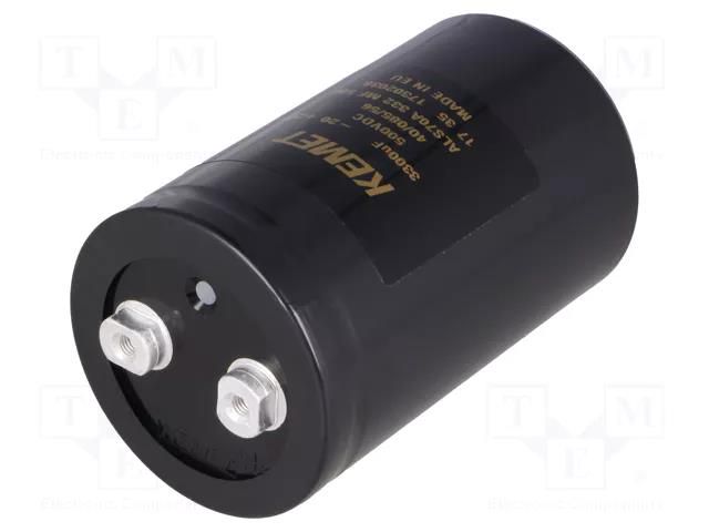 Capacitor: electrolytic; 3.3mF; 500VDC; Ø66x105mm; Pitch: 28.5mm KEMET ALS70A332MF500