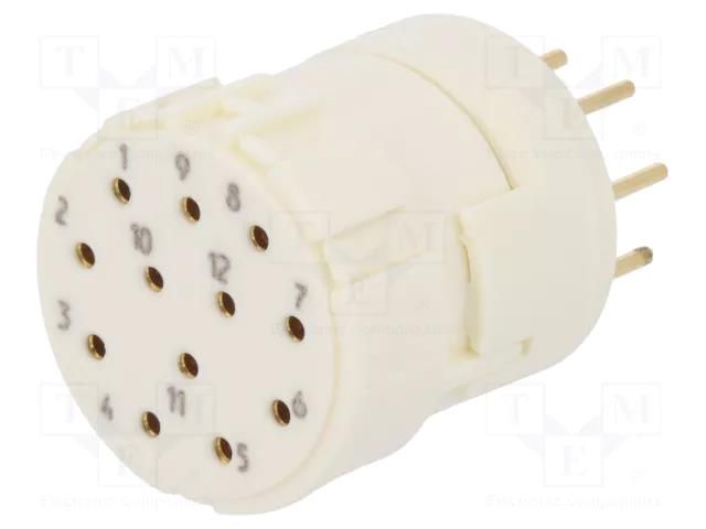 Connector: M23; contact insert; PIN: 12; female; THT; 200V; 8A HARTING 09151122703