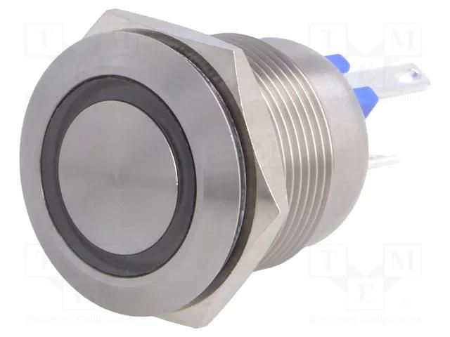Switch: vandal resistant; Pos: 2; SPST-NO; 0.05A/24VDC; IP66; blue BULGIN MPI002/28/BL