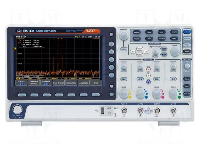 Oscilloscope: digital; MDO; Ch: 4; 100MHz; 1Gsps (in real time) GW INSTEK MDO-2104EG