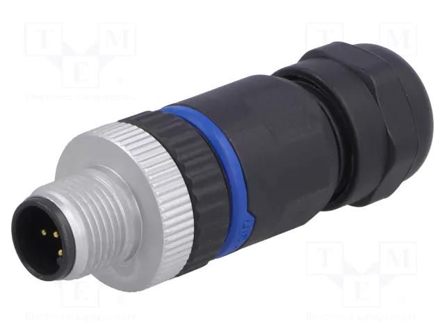 Connector: M12; plug; PIN: 5; male; A code-DeviceNet / CANopen BULGIN PPAM12FIM05ASTPG9