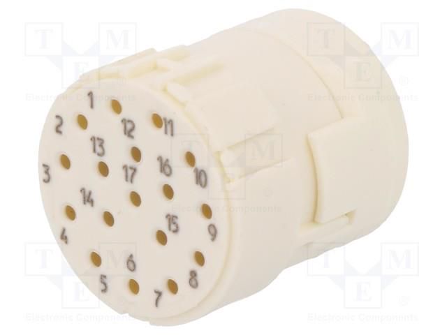 Connector: M23; contact insert; PIN: 17; female; crimped; 8A; 160V HARTING 09151173101