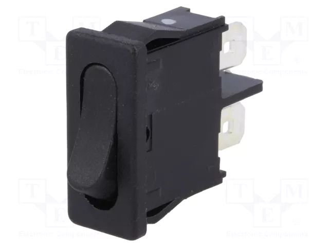 ROCKER; SPST; Pos: 2; OFF-ON; 6A/250VAC; black; IP40; none; 1901 Marquardt 1901.1102