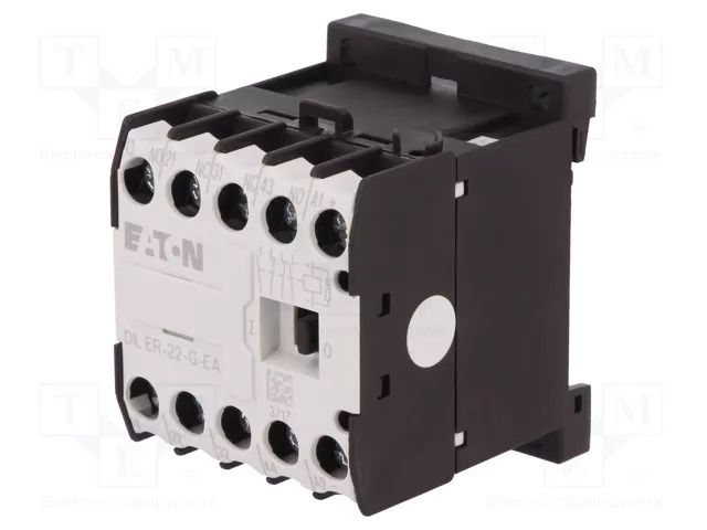 Contactor: 4-pole; NC x2 + NO x2; 24VDC; 6A; DILER; W: 45mm; H: 58mm EATON ELECTRIC DILER-22-G-24DC-E