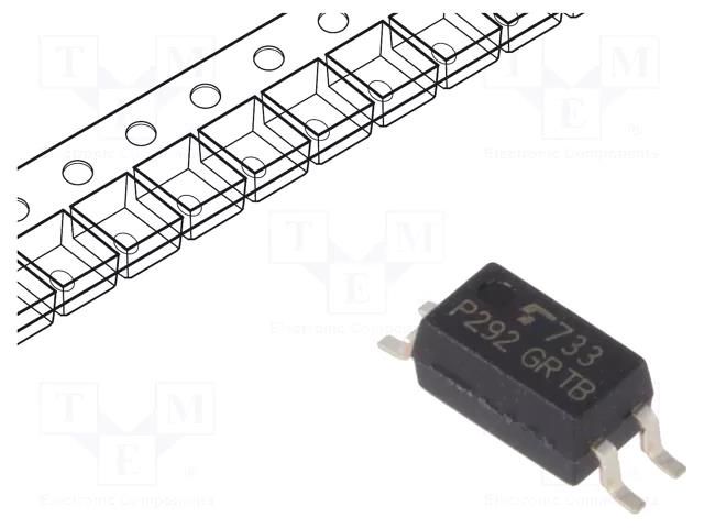 Optocoupler; SMD; Ch: 1; OUT: transistor; Uinsul: 3.75kV; Uce: 80V TOSHIBA TLP292-GR-TPR.E-T