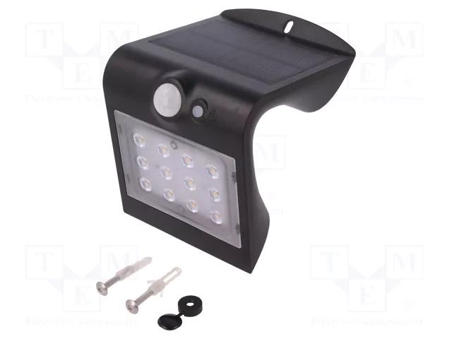 Solar LED lamp; 1.5W; Body dim: 144.5x96x79mm; IP65; 220lm Goobay GOOBAY-45801