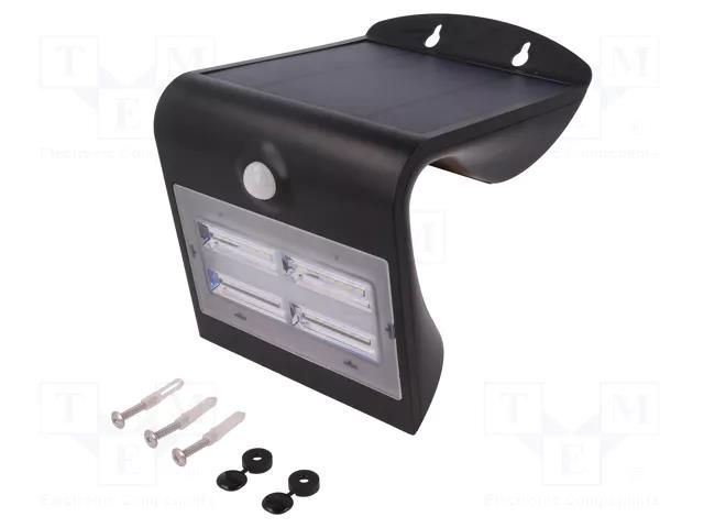 Solar LED lamp; 3.2W; Body dim: 212x140x109.2mm; IP65; 400lm Goobay GOOBAY-45807