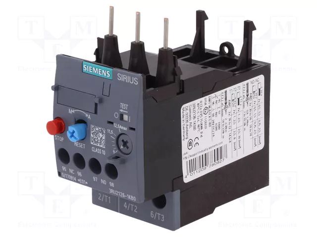 Thermal relay; Size: S0; Auxiliary contacts: NC,NO; -40÷70°C SIEMENS 3RU2126-1KB0