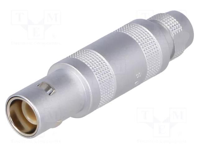 Connector: coaxial; 0S; plug; male; PIN: 1; soldering; for cable; 6A LEMO FFA.0S.250.CLAC27