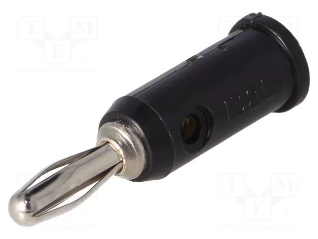 Connector: 4mm banana; plug; 5A; 5kV; black; Max.wire diam: 3mm POMONA POM-1325-0