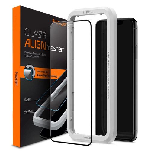Spigen ALM Glass FC Tempered Glass for iPhone 11 / XR - Black, Spigen 8809671018398 8809671018398