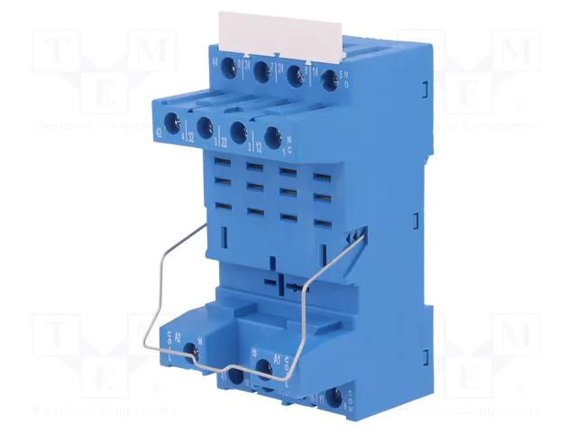 Socket; PIN: 8; 12A; 250VAC; for DIN rail mounting; -40÷70°C; 56.34 FINDER 96.04SMA