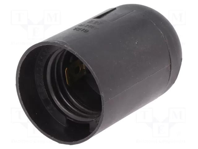 Lampholder: for lamp; E27; Body: black; Ø: 39mm; thermoplastic PAWBOL PW-D.3005