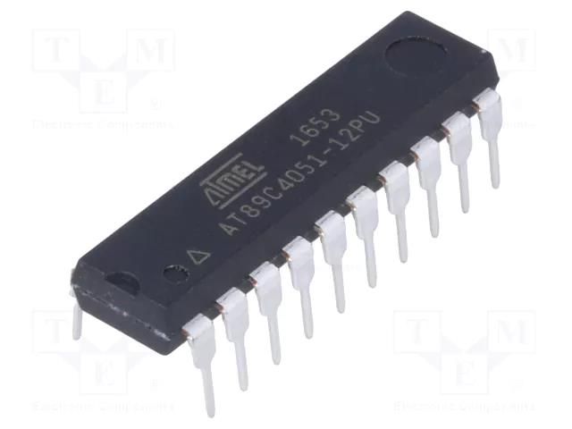 IC: microcontroller 8051; Flash: 4kx8bit; Interface: UART; DIP20 MICROCHIP TECHNOLOGY AT89C4051-12PU