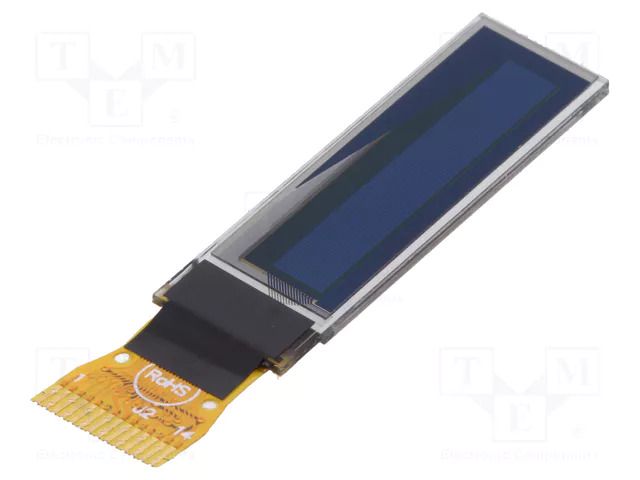 Display: OLED; graphical; 0.84"; 96x16; Dim: 29.1x9.2x1.3mm; yellow DISPLAY ELEKTRONIK DEP096016A-Y