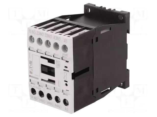 Contactor: 4-pole; NO x4; 24VDC; 4A; for DIN rail mounting; W: 45mm EATON ELECTRIC DILA-40-24DC-E