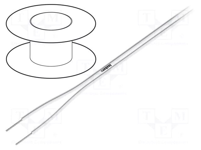 Wire; 2x2.5mm2; OFC; stranded; silicone; white; -60÷180°C TASKER TAS-TSK76