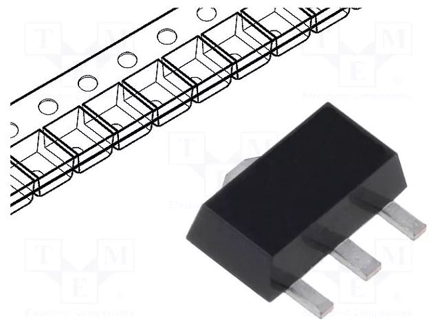 IC: voltage regulator; linear,adjustable; 1.25÷32V; 0.1A; SOT89 TEXAS INSTRUMENTS LM317LIPK